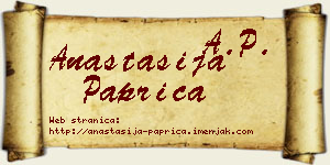 Anastasija Paprica vizit kartica